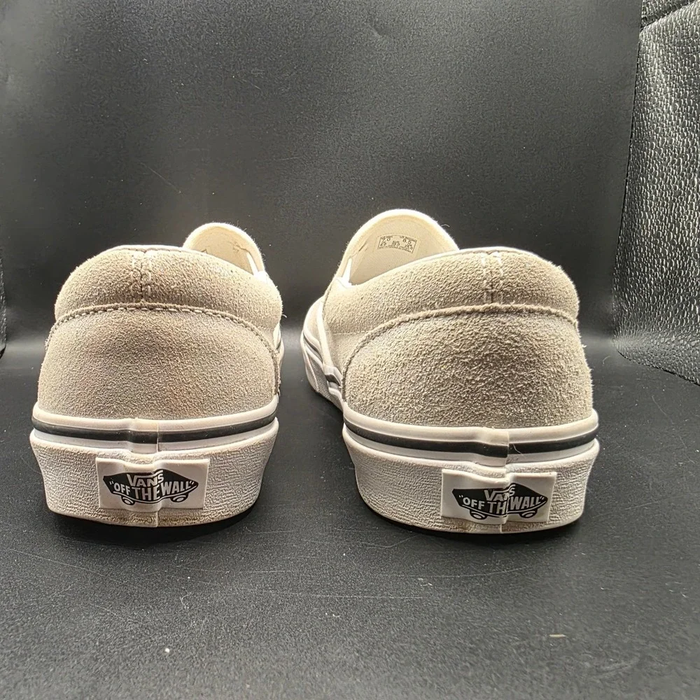 Vans Classic Slip-On Silver Iridescent Glitter Suede Sneakers Womens 8.5 500714